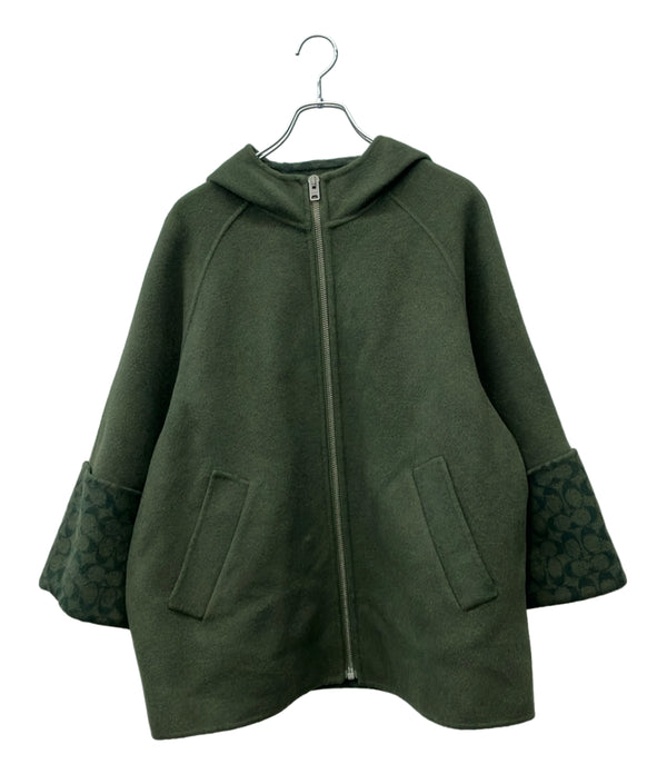 COACH ウールケープ ジップアップ シグネチャー CL278 レディース SIZE