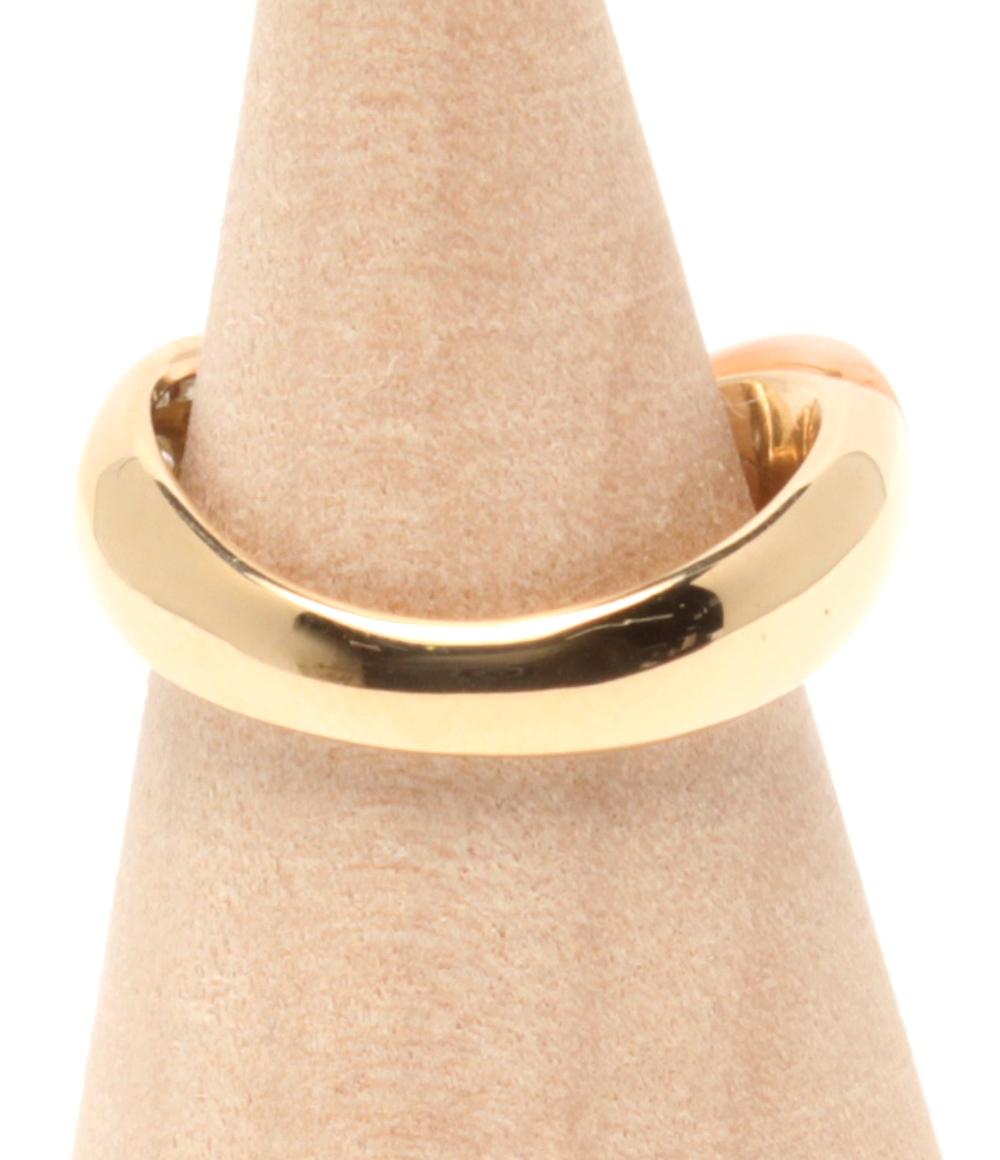 美品 リング 指輪 K18 ダイヤ 0.23ct コーラル サンゴ レディース SIZE 11号