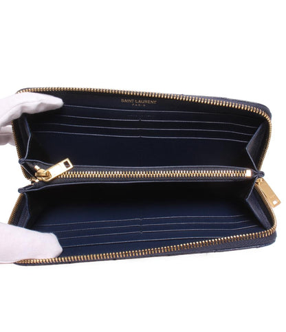 美品 SAINT LAURENT PARIS ラウンドファスナー長財布 358094 レディース サンローランパリ