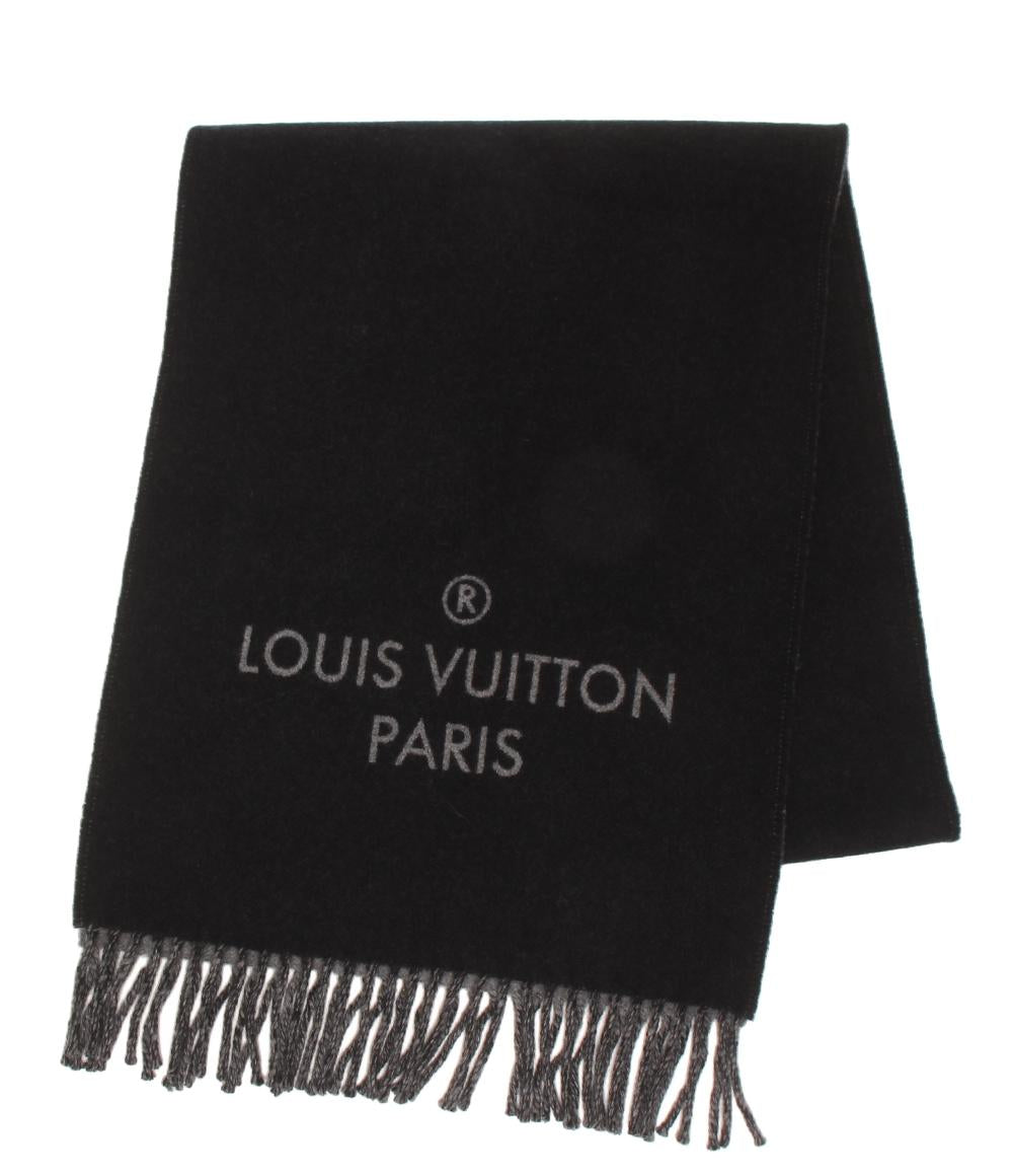 美品 LOUIS VUITTON マフラー エシャルプ シティアルプス ロゴワッペン M71096 メンズ レディース ルイ・ヴィトン