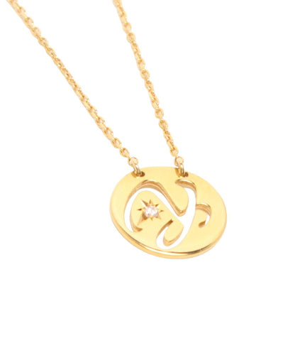 美品 STAR JEWELRY ネックレス K18 ダイヤ 0.01ct イニシャル Y レディース スタージュエリー