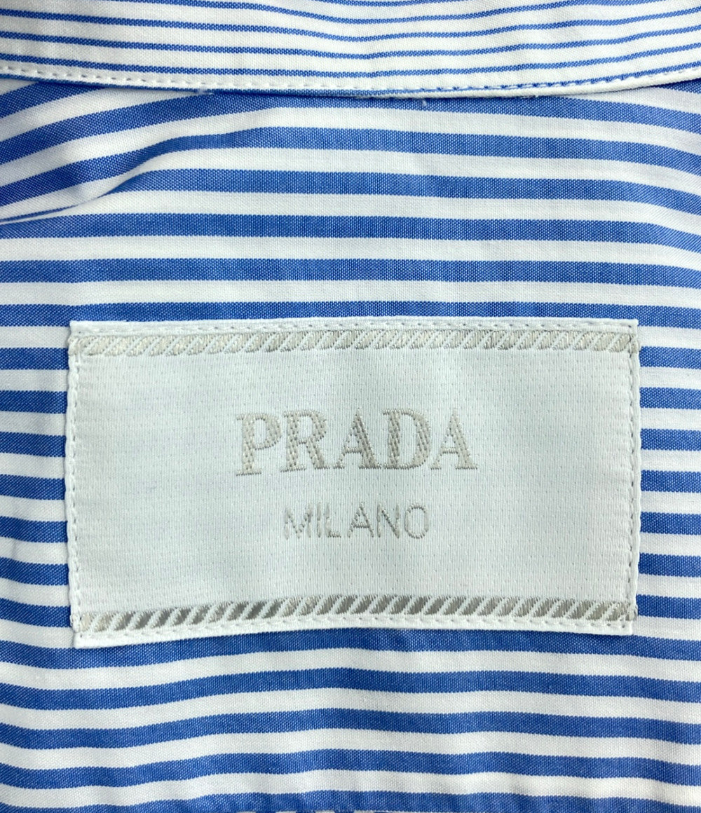 PRADA ストライプ ジップシャツ メンズ SIZE M プラダ