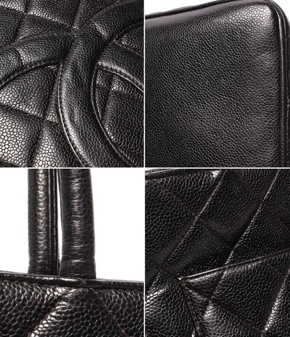 CHANEL ハンドバッグ トートバッグ マトラッセ キャビアスキン 復刻トート ココマーク シルバー金具 6番台 A01804 レディース シャネル
