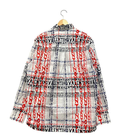 ヴァレンティノ マニフェスト クロスワードプリント長袖シャツ メンズ SIZE 40 (M) VALENTINO