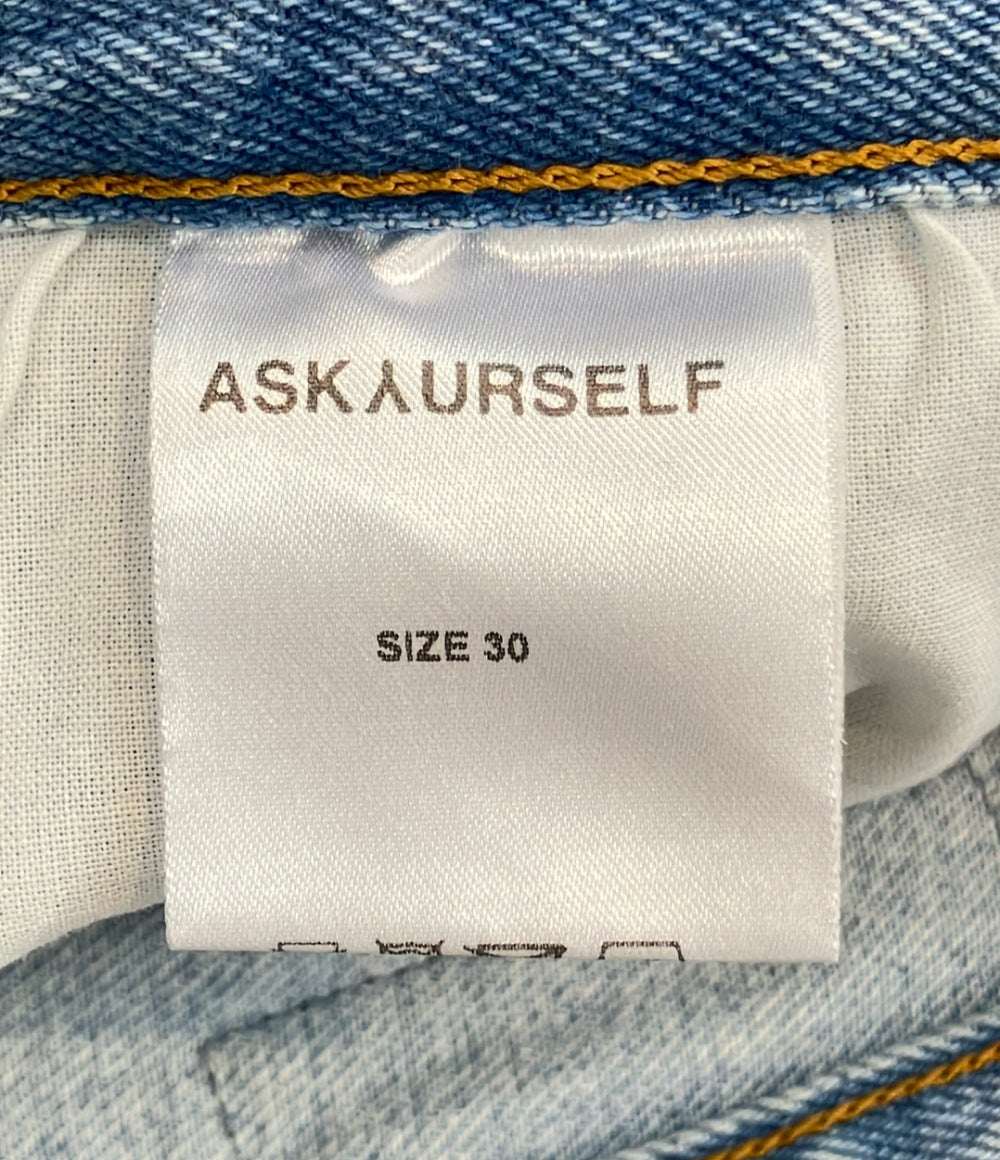 ASKYURSELF ダメージ加工 バギー デニムパンツ メンズ SIZE 30 アスクユアセルフ