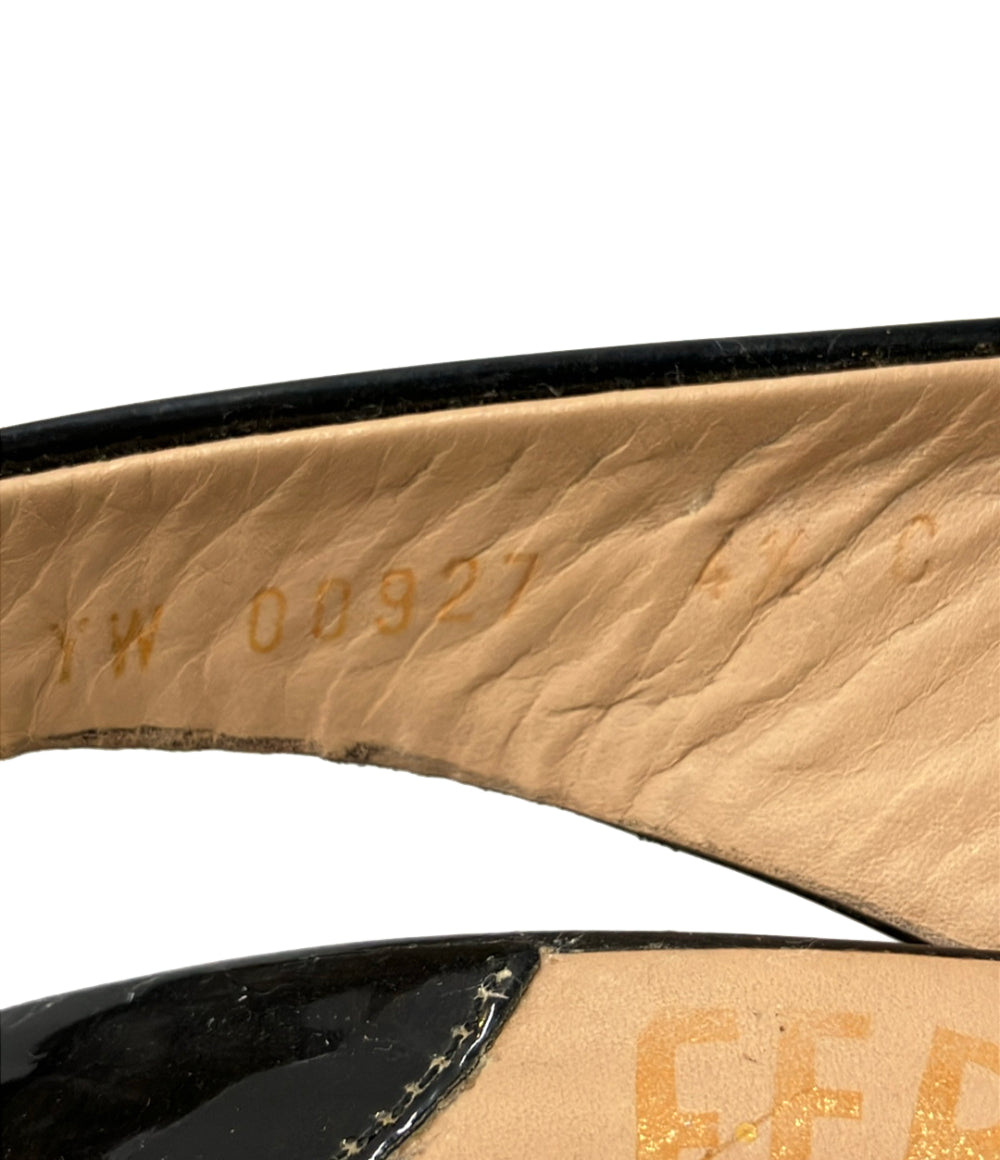 Salvatore Ferragamo ウェッジソールエナメルサンダル YW 00927 レディース SIZE 4 1/2 サルヴァトーレフェラガモ