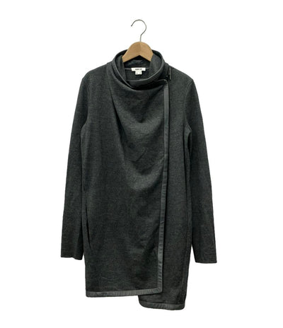 美品 ヘルムートラング レザーパイピングロングカーディガン レディース SIZE S (S) HELMUT LANG