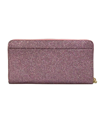 美品 Kate Spade ラウンドファスナー長財布 ラメ レディース ケイトスペード く