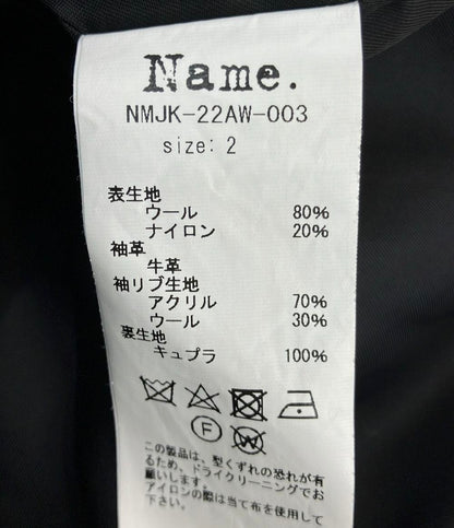 Name. スタジャン フーデッド 袖レザー ダブルジップ スナップボタン NMJK-22AW-003 メンズ SIZE 2 (M) ネーム
