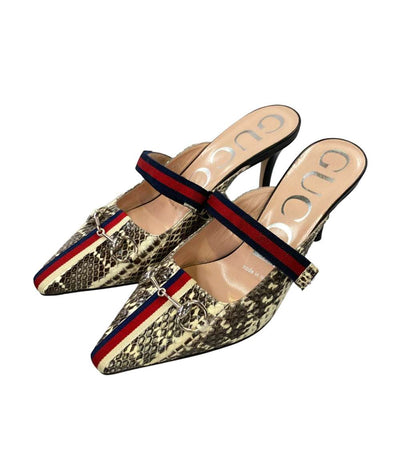 GUCCI ホースビット スネークスキン ミュール レディース SIZE 34 (22cm) グッチ