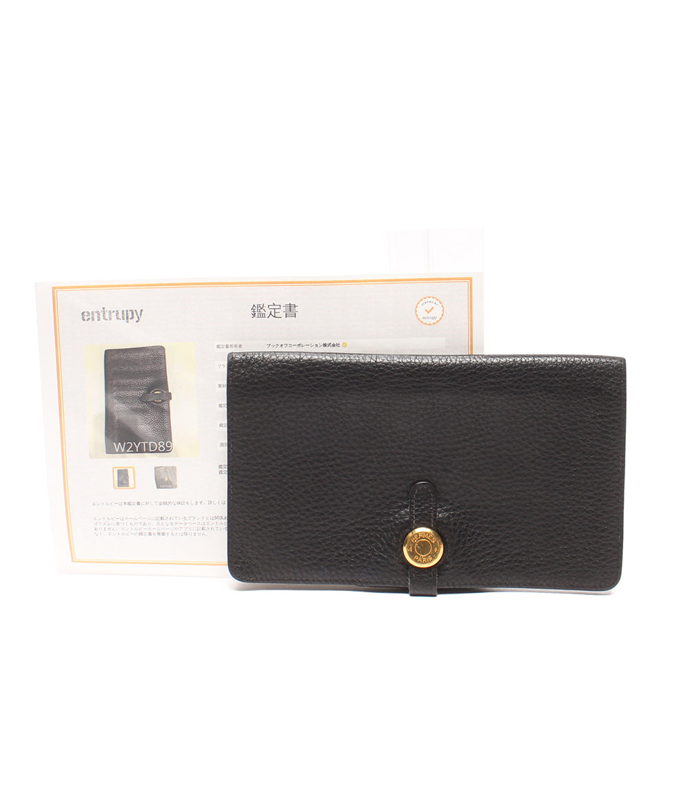 HERMES 長財布 札入れ □C刻印 ゴールド金具 トリヨンクレマンス ドゴンMM メンズ レディース エルメス