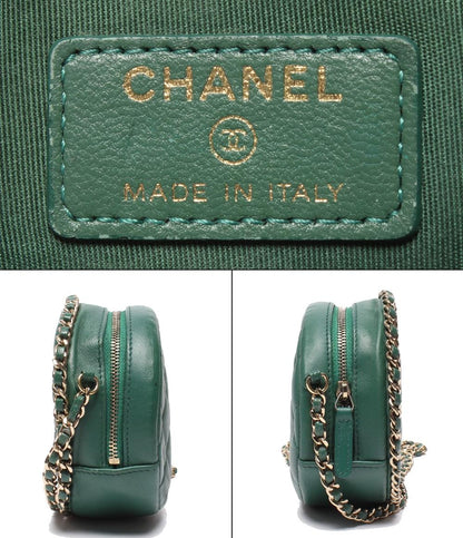 CHANEL チェーンショルダーバッグ ラウンド マトラッセ ゴールド金具 28番台 チェーンアラウンド レディース シャネル