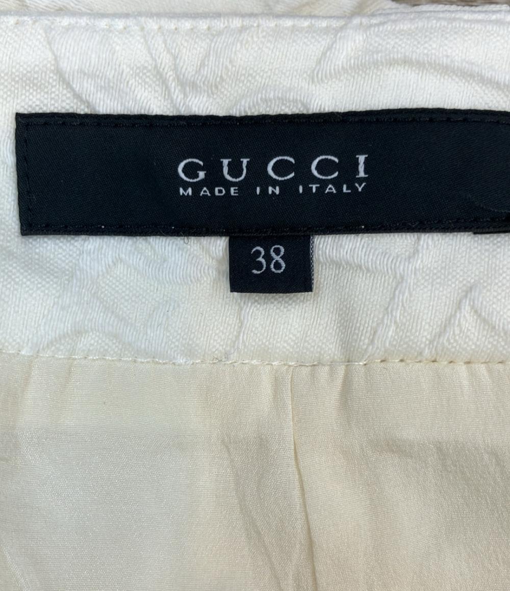GUCCI タイトスカート クリーム エンボス加工 262134 ZY413 レディース SIZE 38 (M) グッチ