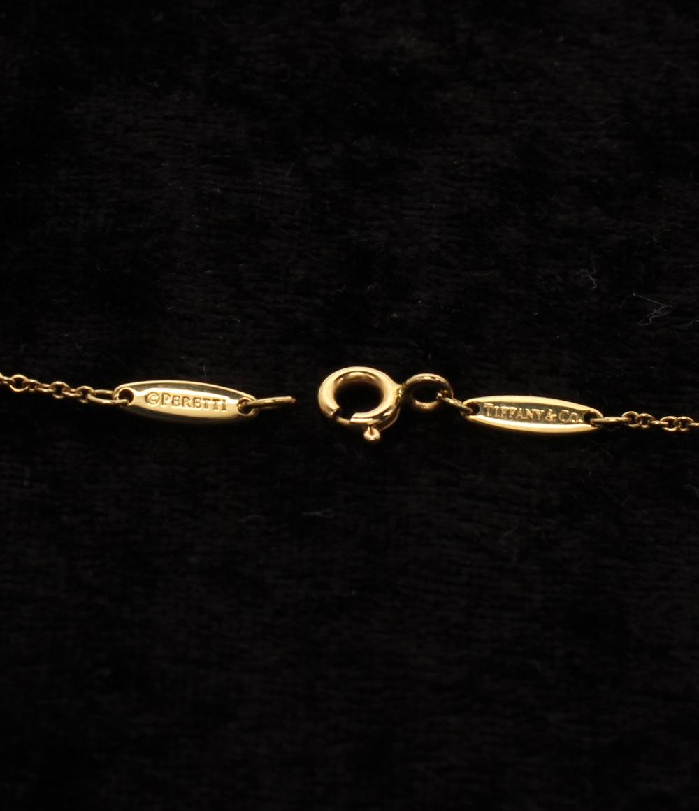 美品 ティファニー ネックレス K18 バイザヤード 1Pダイヤ レディース TIFFANY&Co.