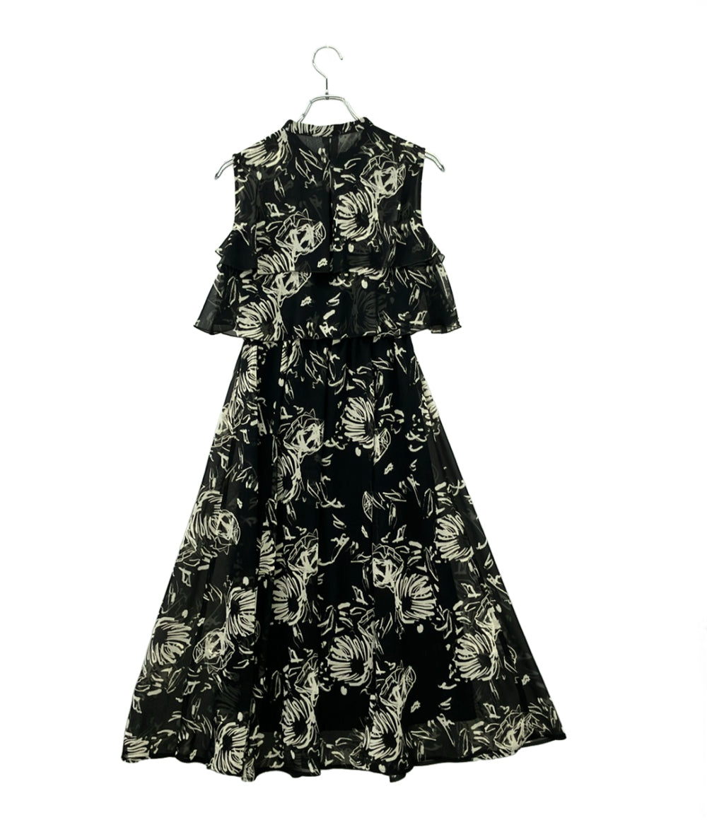 美品 ANAYI アートフラワー ノースリーブワンピース キャミソールペチコート付 レディース レディース SIZE 36 (XS) アナイ