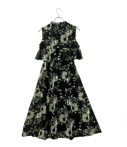 美品 ANAYI アートフラワー ノースリーブワンピース キャミソールペチコート付 レディース レディース SIZE 36 (XS) アナイ
