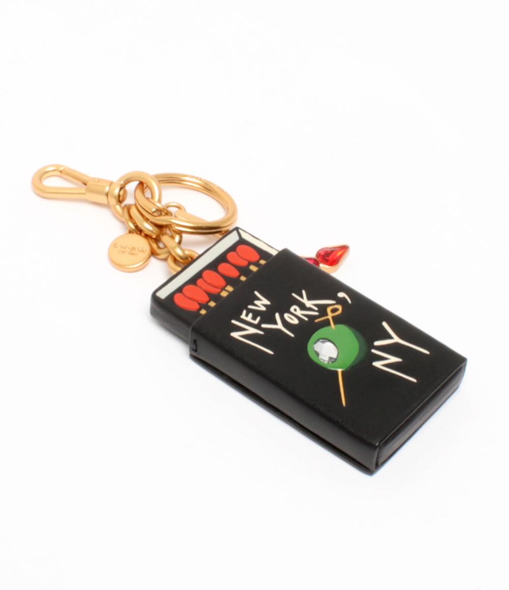 美品 Kate Spade バッグチャーム キーリング キーホルダー レザー