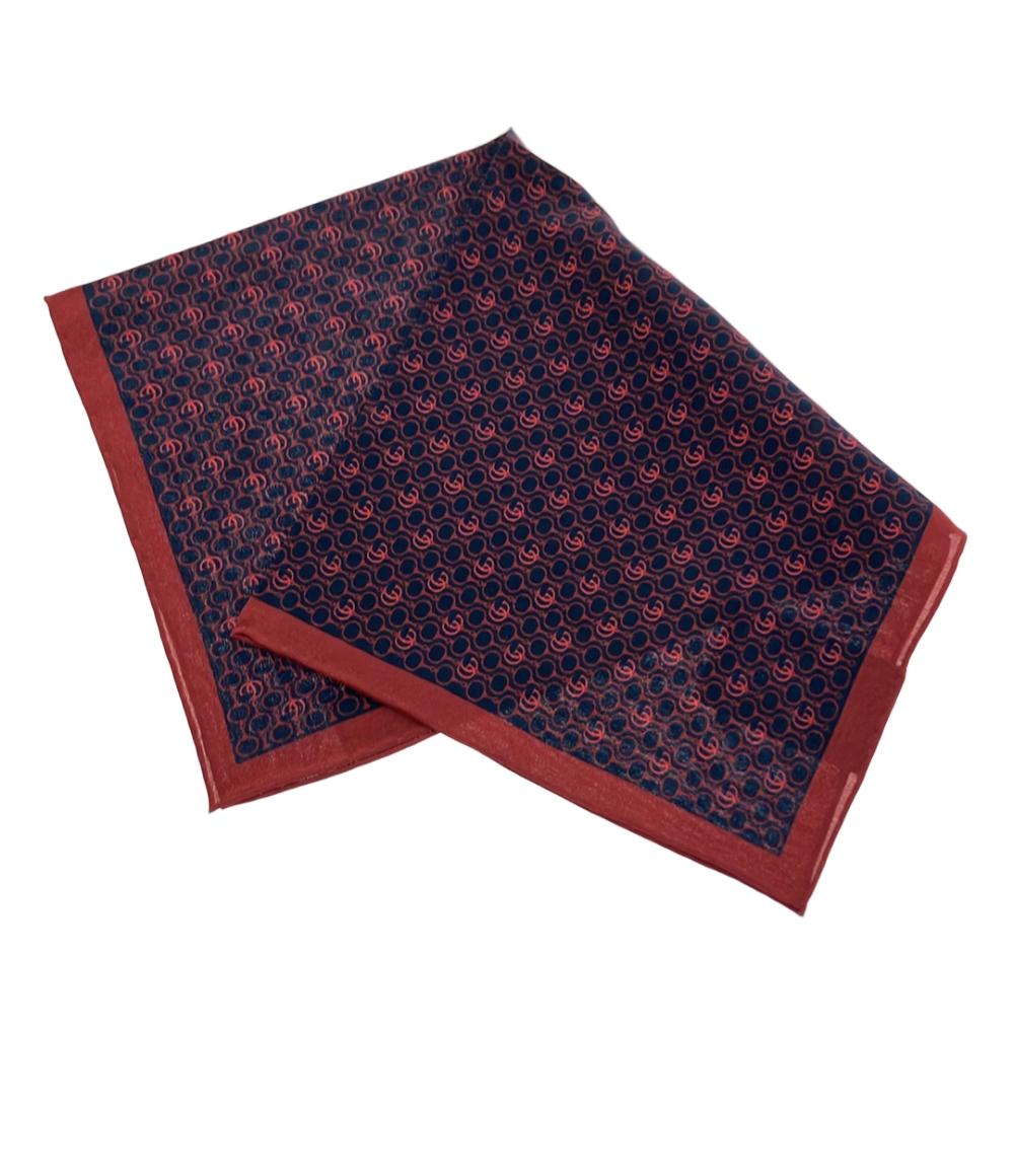 美品 GUCCI ポケットチーフ ハンカチ シルク100% メンズ グッチ