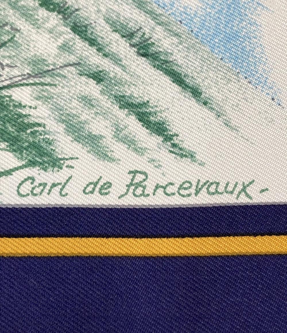 美品 HERMES スカーフ カレ90 シルク100% Auteuil en Mai レディース エルメス