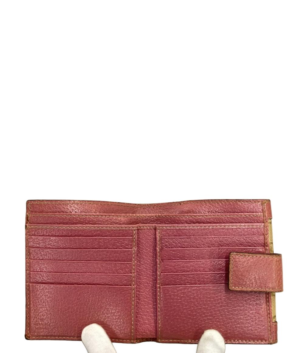 GUCCI ダブルホック 二つ折り財布 レザー GGキャンバス 154117 0416 レディース グッチ