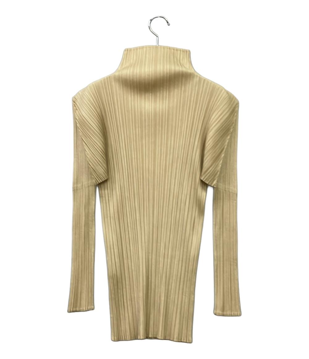 PLEATS PLEASE 長袖Tシャツ カットソー プリーツ加工 ボトルネック PP04-JK604 レディース SIZE 3 (L) プリーツプリーズ