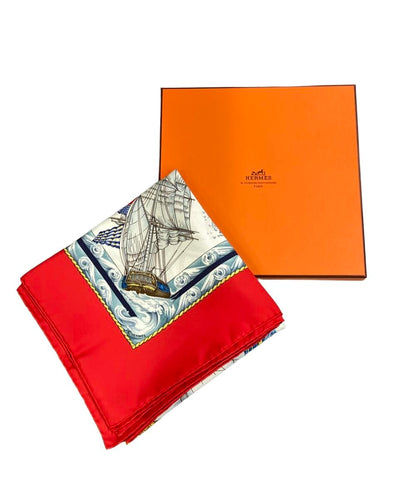 美品 HERMES スカーフ シルク100% カレ90 Vive le Vent レディース エルメス