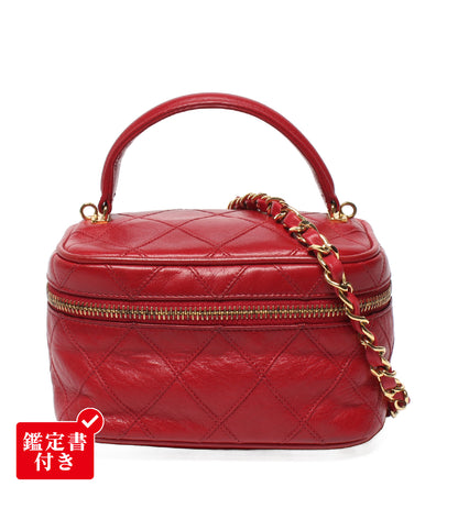 CHANEL 2WAY ハンドバッグ チェーンショルダーバッグ 肩掛け 斜め掛け バニティバッグ ゴールド金具 0番台 レディース シャネル