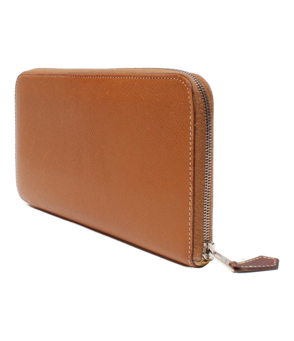 HERMES ラウンドファスナー長財布 C刻印 シルバー金具 シルクイン アザップロング レディース エルメス