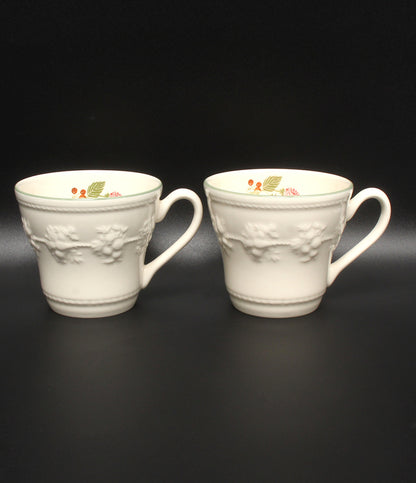 美品 WEDGWOOD マグカップ 2点セット ペア フェスティビティ ラズベリー ウエッジウッド