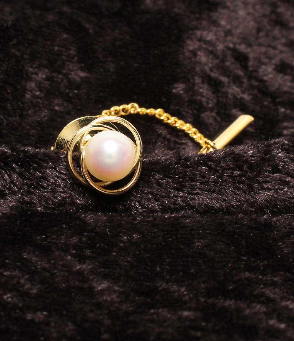 美品 タイピン カフス K18 パール 2点セット メンズ