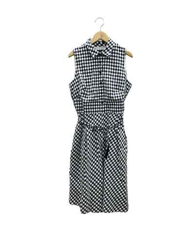ローレン チェック柄ノースリーブフレアロングワンピース レディース SIZE 6 LAURAN