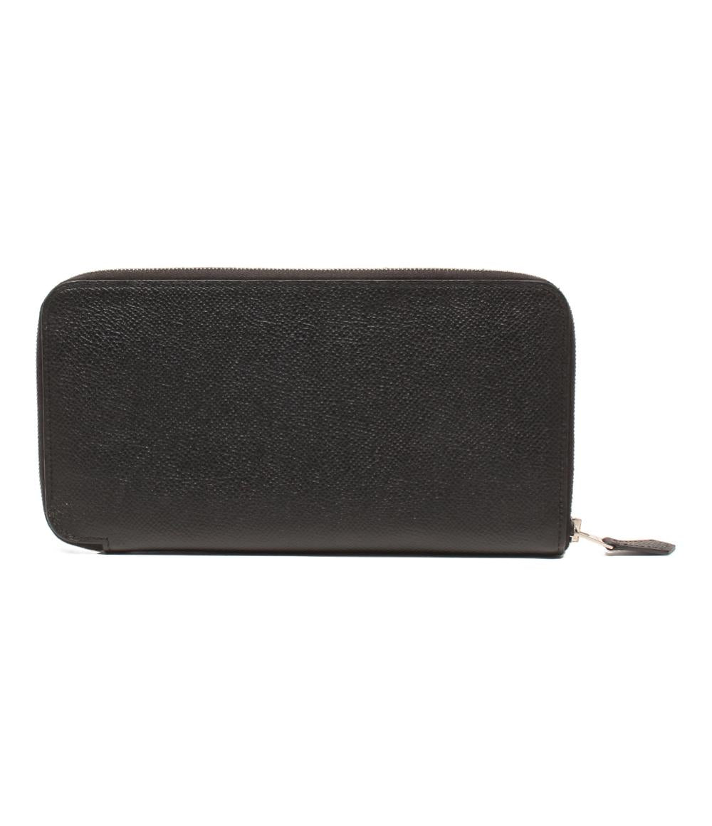 エルメス ラウンドファスナー長財布 Z刻印 シルバー金具 オールレザー アザップロング メンズ HERMES