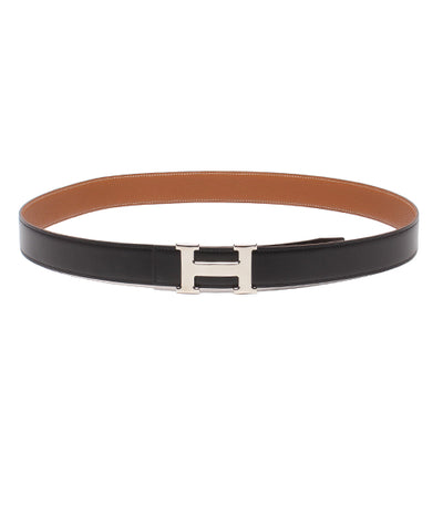HERMES ベルト □M刻印 シルバー金具 Hバックル リバーシブル メンズ エルメス