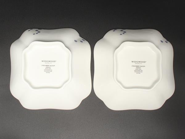 美品 WEDGWOOD スモールボウル スクエア 皿 14cm ストロベリーブルーム インディゴ ウエッジウッド