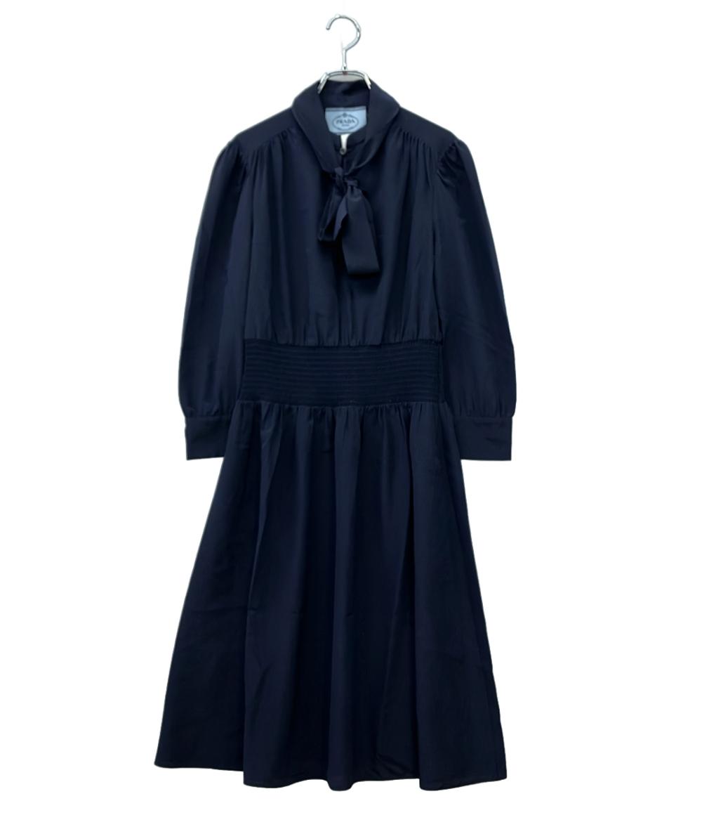 PRADA シアーワンピース ボウタイ シルク APD120173365 レディース SIZE 40 (L) プラダ