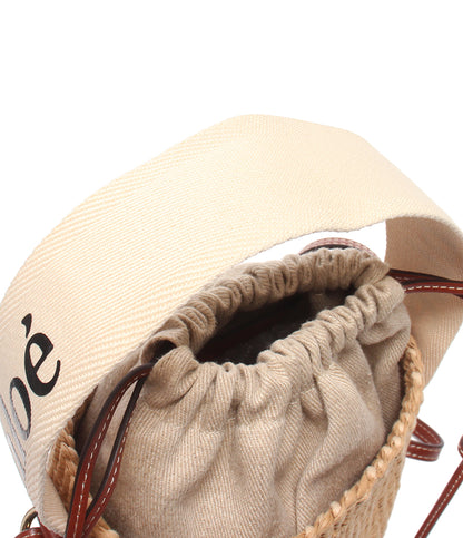 美品 Chloe Mifuko ショルダーバッグ 肩掛け かごバッグ ウッディスモールバスケット 02-23-68-65 レディース クロエ ミフコ