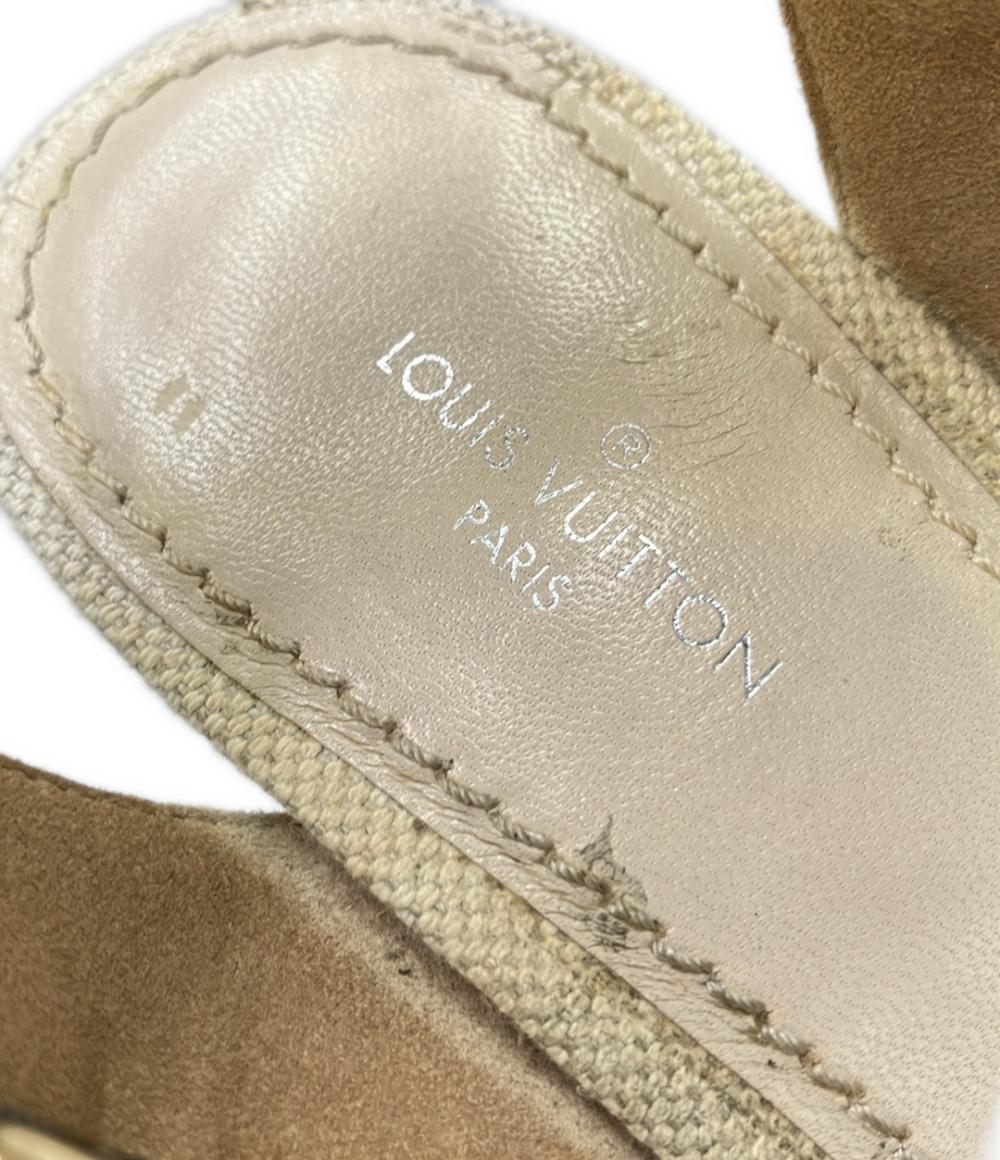 ルイヴィトンLOUIS VUITTON ウェッジソール サンダル 37 ルイ・ヴィトン新作シューズ、“モノグラム・パターン”の厚底サンダル