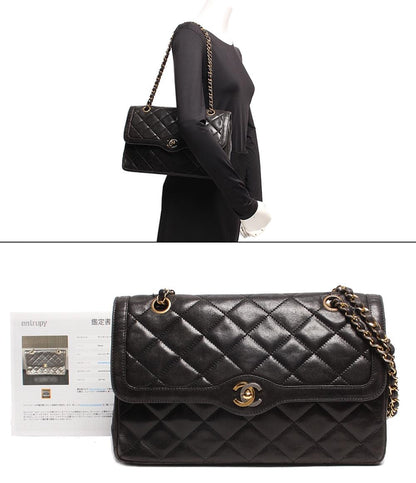 シャネル チェーンショルダーバッグ ゴールド金具 マトラッセ ラムスキン レディース CHANEL