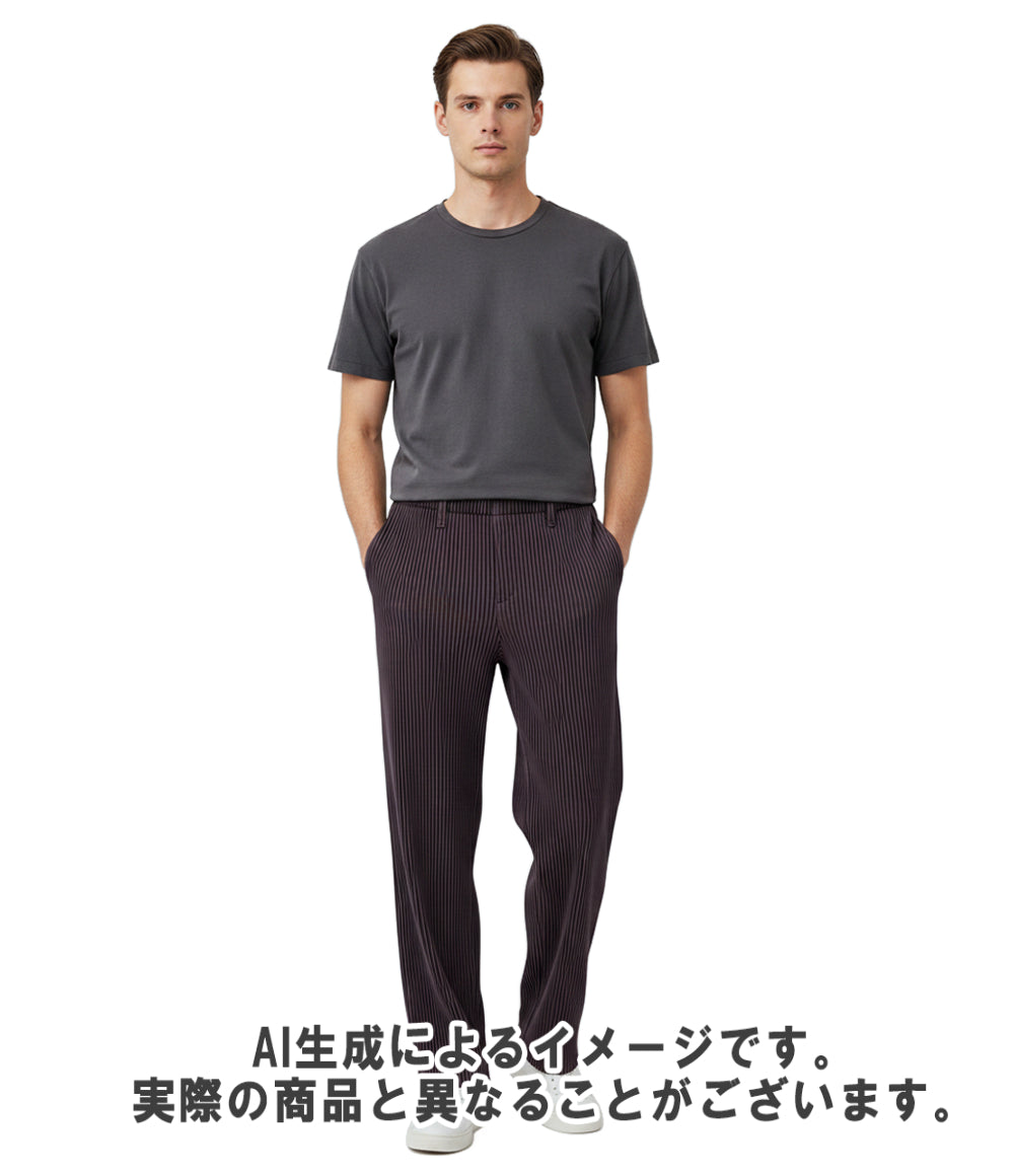 美品 ISSEY MIYAKE HOMME PLISSE ストレートパンツ メンズ SIZE 2 イッセイ ミヤケ オム プリッセ