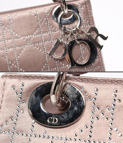 クリスチャンディオール ハンドバッグ ラインストーン サテン レディディオール Christian Dior