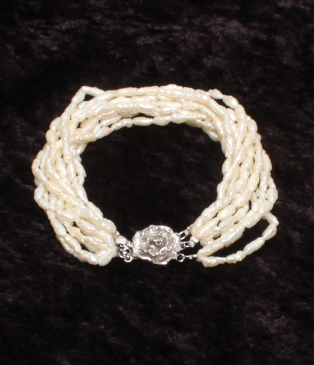 美品 10連ネックレス 10連ブレスレット 淡水パール 2点セット レディース