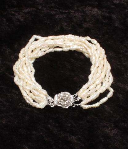 美品 10連ネックレス 10連ブレスレット 淡水パール 2点セット レディース