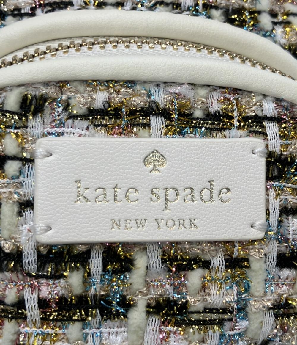 美品 Kate Spade ショルダーバッグ クロスボディバッグ 斜め掛け テディベア ケイティ ベアー ツイード 3D KI972 レディース ケイトスペード