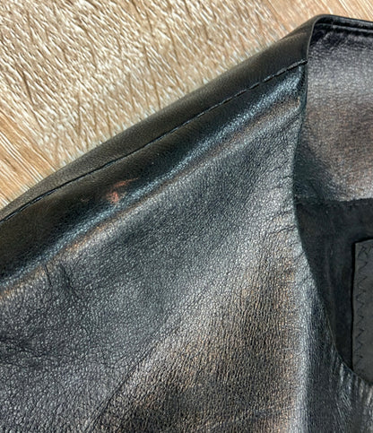 Drawer ノーカラージャケット シングルライダース レザー セレクトショップ レディース SIZE 36 (XS) ドゥロワー
