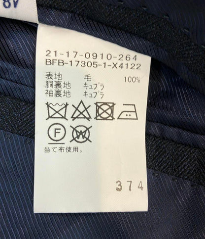 BEAMS F セットアップ スリーピーススーツ ネイビーソリッド 3ボタンスーツ 21-17-1091-264 メンズ SIZE 48 ビームス エフ