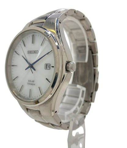 SEIKO 腕時計 ソーラー ホワイト V157-0BB0 メンズ セイコー