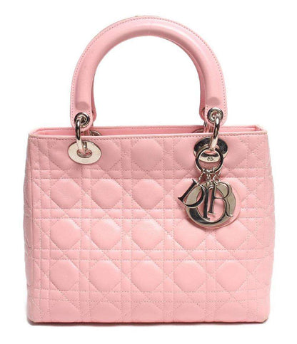 クリスチャンディオール ハンドバッグ レザー シルバー金具 レディディオール カナージュ 32-MA-1004 レディース Christian Dior