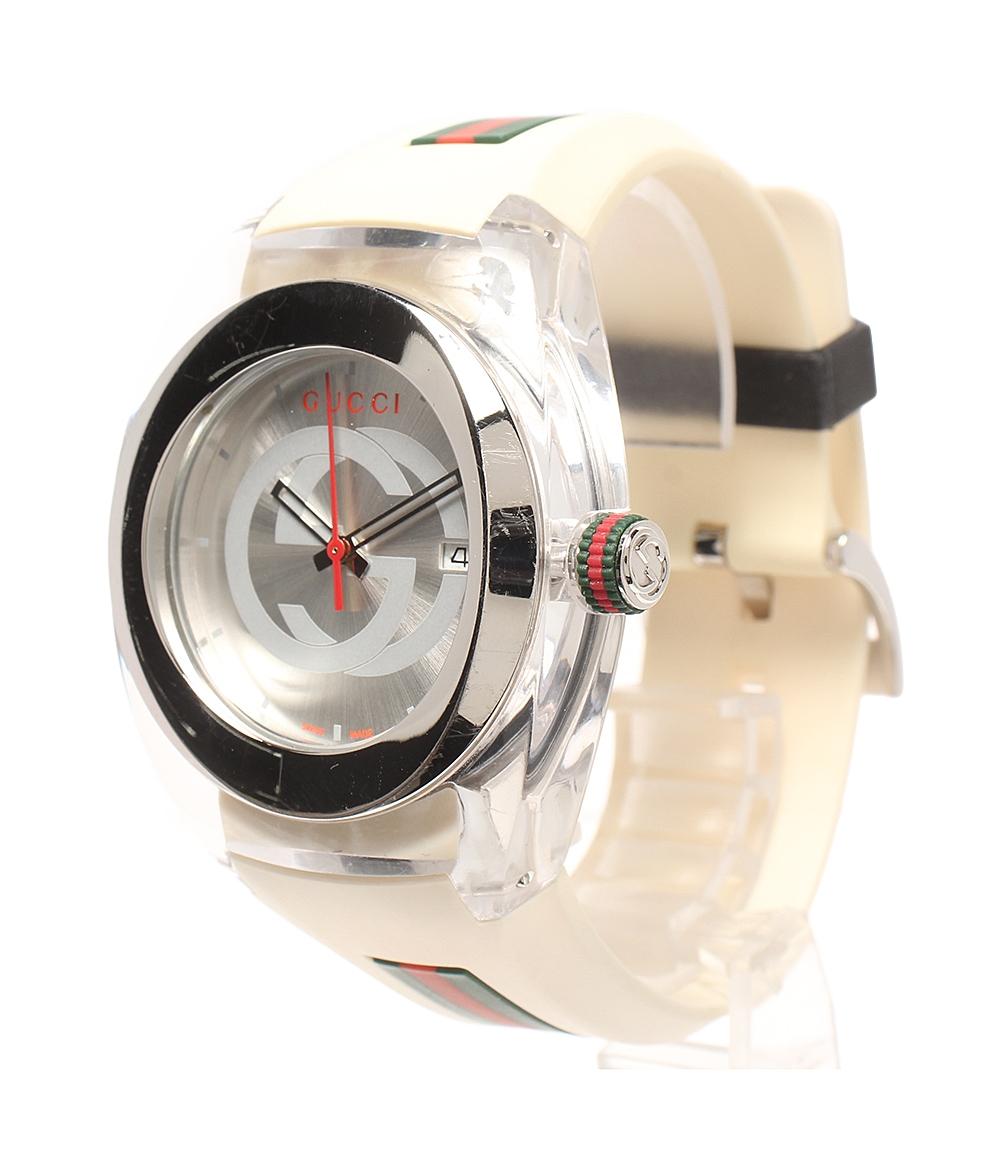 GUCCI 腕時計 シェリーライン SYNC シンク クオーツ シルバー 137.1 メンズ グッチ