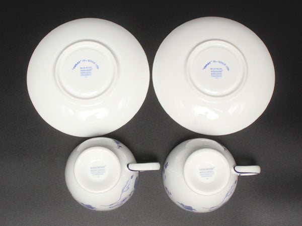 美品 WEDGWOOD カップ＆ソーサー 2客セット ペア ブループラム ウエッジウッド