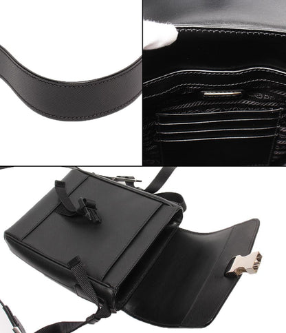 美品 プラダ ショルダーバッグ 斜め掛け サフィアーノ 2VD019 メンズ PRADA